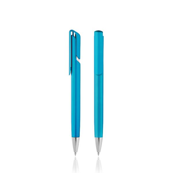 Długopis plastikowy w metalicznym kolorze