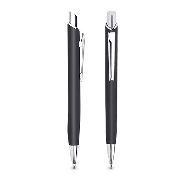 Długopis metalowy z gumowaną powierzchnią