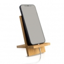 Bambusowy stojak a telefon z gniazdem na kabel