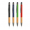 Gumowany długopis z aluminium i korka z funkcją touch