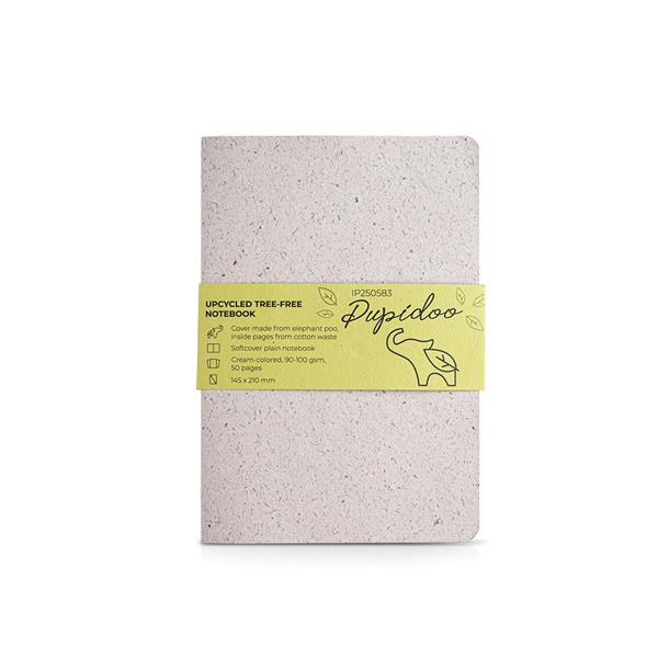 A5 notebook with elephant organic material cover