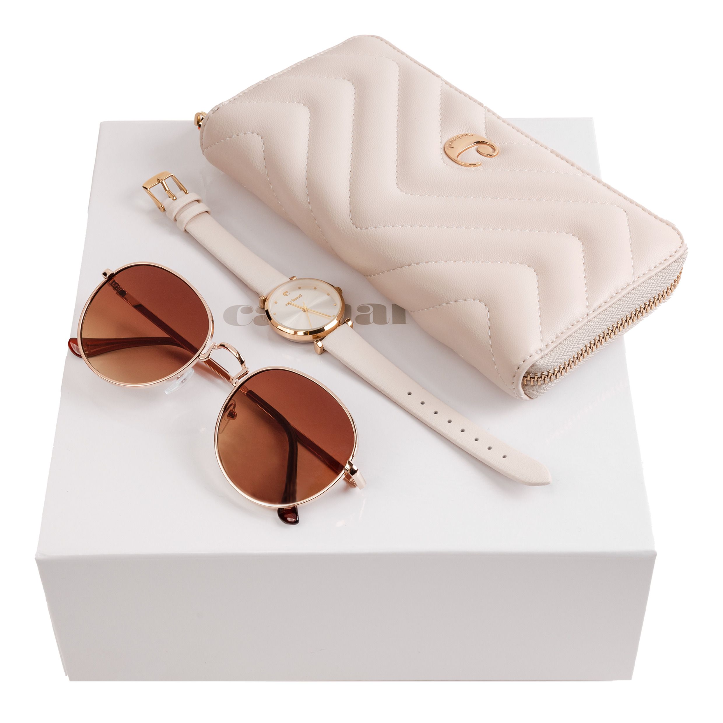 Set Cacharel (travel purse, watch & sunglasses)