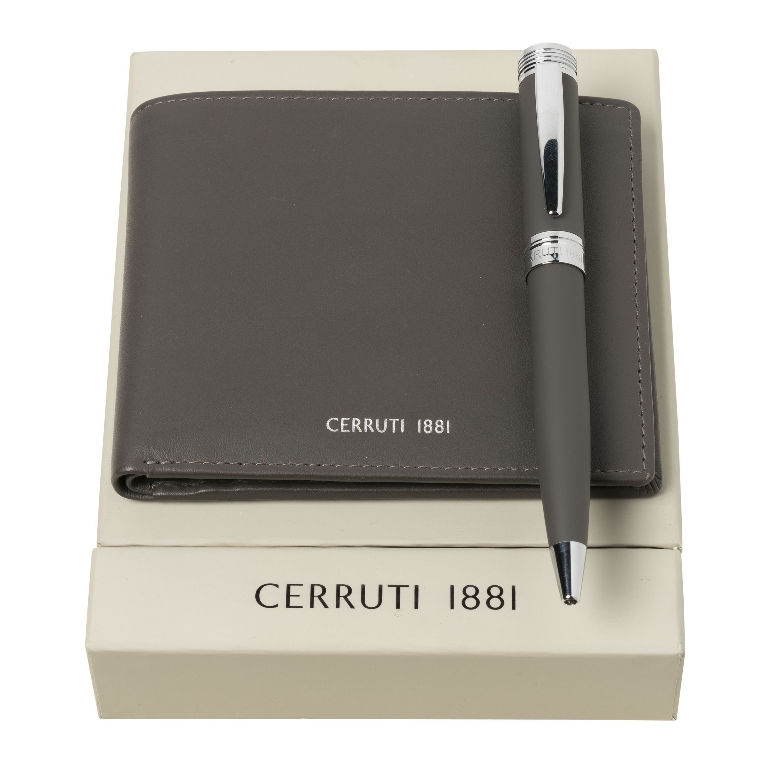 Zestaw upominkowy Cerruti 1881 długopis i portfel - NLM914X + NSG9144X